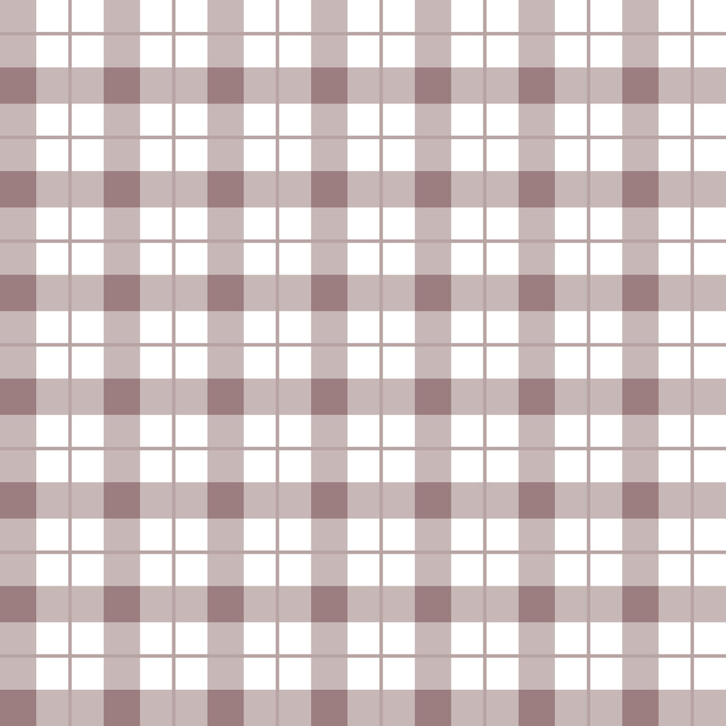 Blush Plaid, peel and stick wallpaper, soft intersecting lines form a cozy plaid pattern in gentle blush and neutral tones