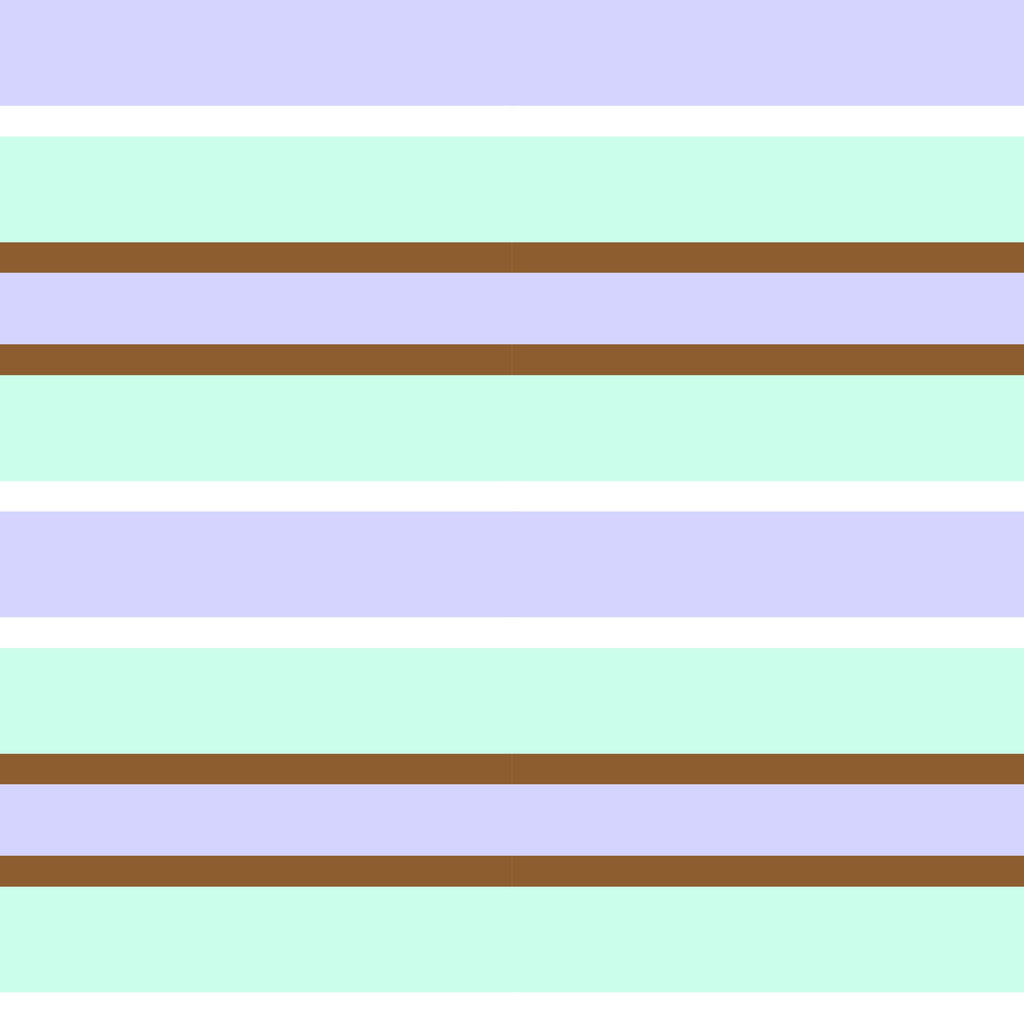 Pastel Drift, peel and stick wallpaper, soft horizontal stripes in pastel mint, lavender, and warm brown create a calm