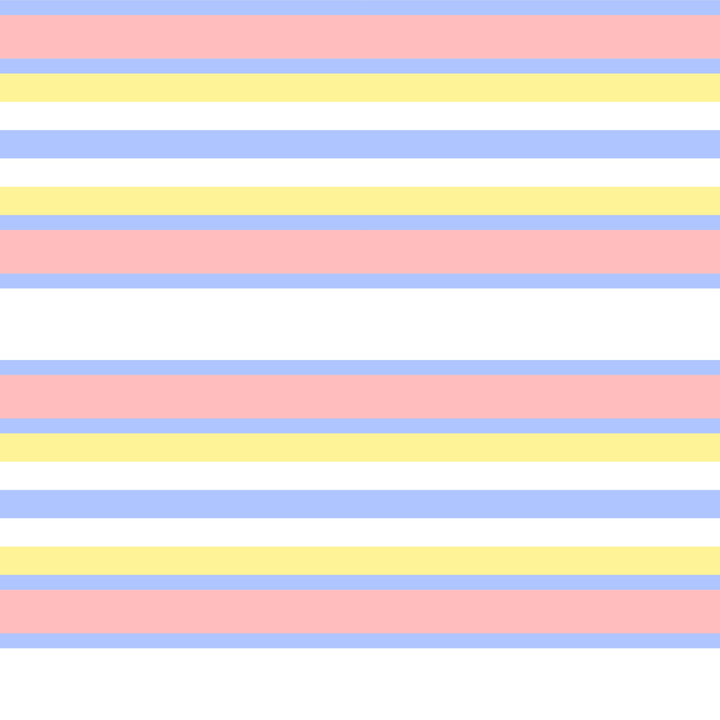 Pastel Parade, peel and stick wallpaper, playful horizontal stripes in soft pink, butter yellow, powder blue
