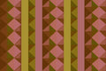 Retro Prism wallpaper with geometric triangles in olive and pink