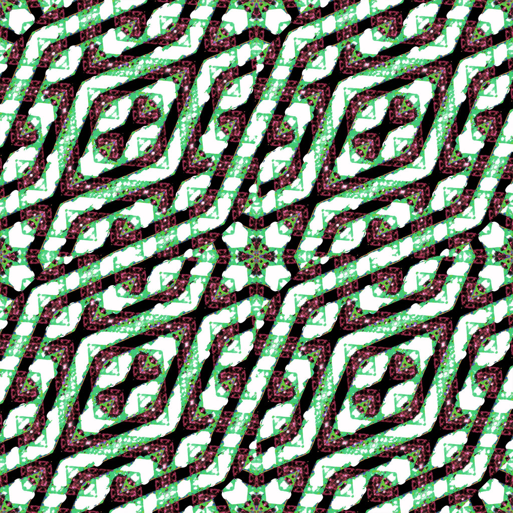 Emerald Vortex, peel and stick wallpaper, dynamic geometric forms spiral across a dramatic dark backdrop, blending vibrant