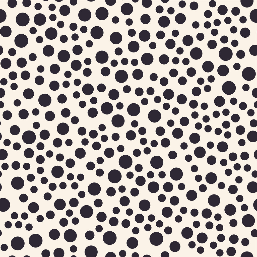 Midnight Dots, peel and stick wallpaper, bold scattered dots create a lively and modern wallpaper pattern against