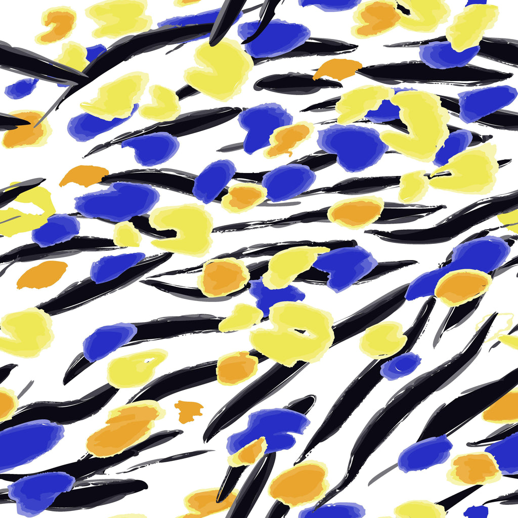 Painted Foliage, peel and stick wallpaper, expressive brushstroke foliage flows across a light background, highlighted
