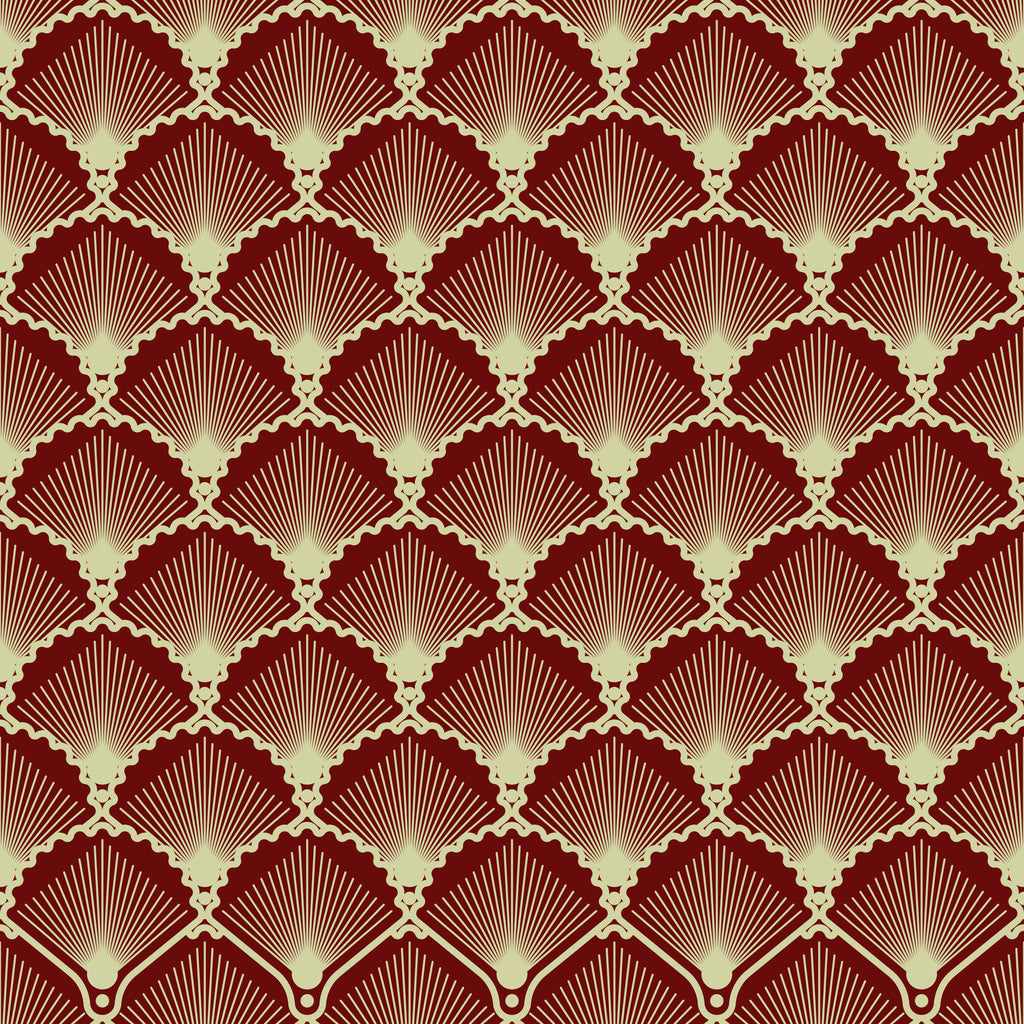 Crimson Deco, peel and stick wallpaper