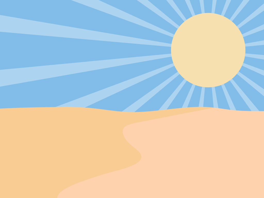 Sunny Dunes, wallpaper mural, soft dunes meet radiant sunbeams in this cheerful minimalist wallpaper