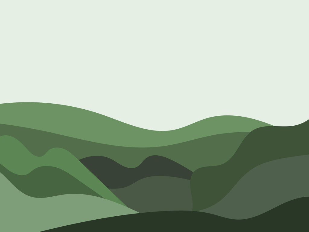 Verdant Layers, wallpaper mural, layered green hills roll softly across a quiet landscape, creating a fresh and calming