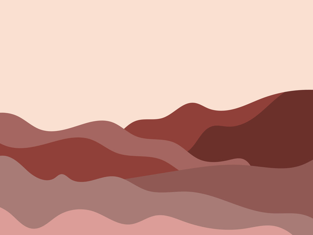 Rust Valleys, wallpaper mural, layered rust and clay tones form a warm abstract landscape with gentle movement