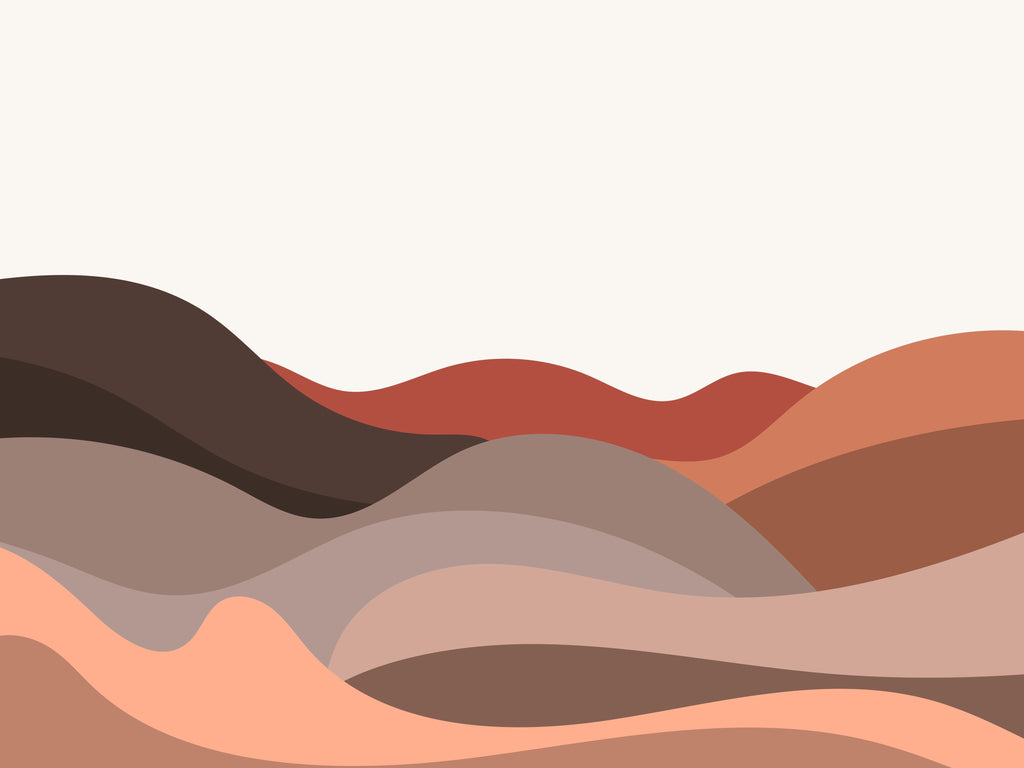 Clay Horizon, wallpaper mural, flowing layers of clay, sand, and ember tones create a warm abstract landscape