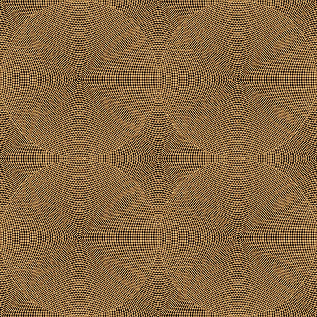 Golden Orbits, peel and stick wallpaper, mesmerizing concentric circles form a rhythmic pattern that adds movement