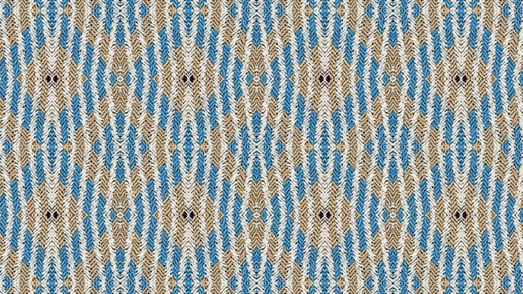 Ikat Weave wallpaper with blue and tan dashes