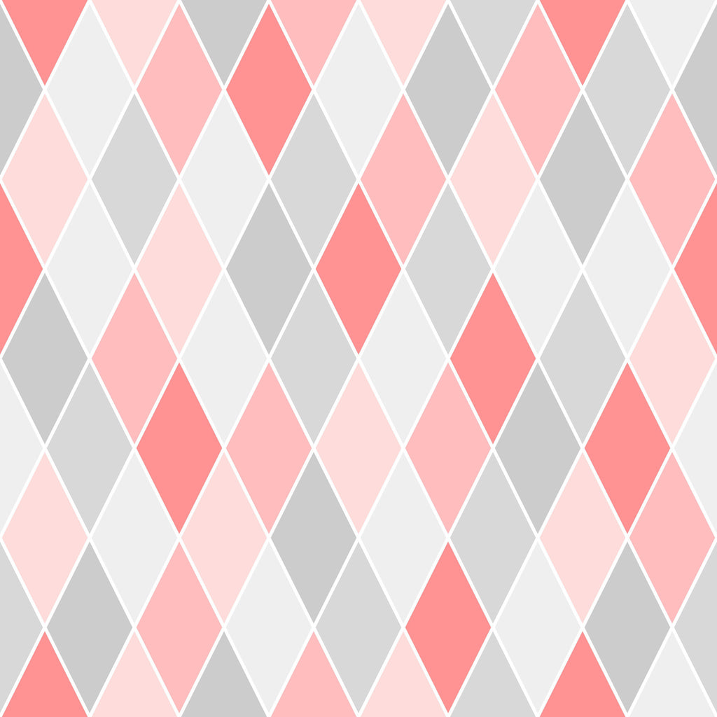 Blush Diamonds, peel and stick wallpaper, soft diamond shapes repeat in a balanced geometric pattern, blending warm blush