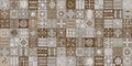 Tribal Patchwork wallpaper with brown and cream tribal tiles
