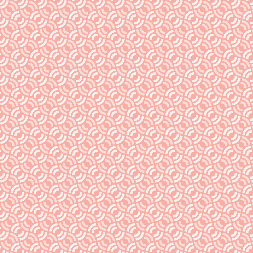 Coral Arches, peel and stick wallpaper, repeating coral arch pattern wallpaper featuring layered semicircle lines forming
