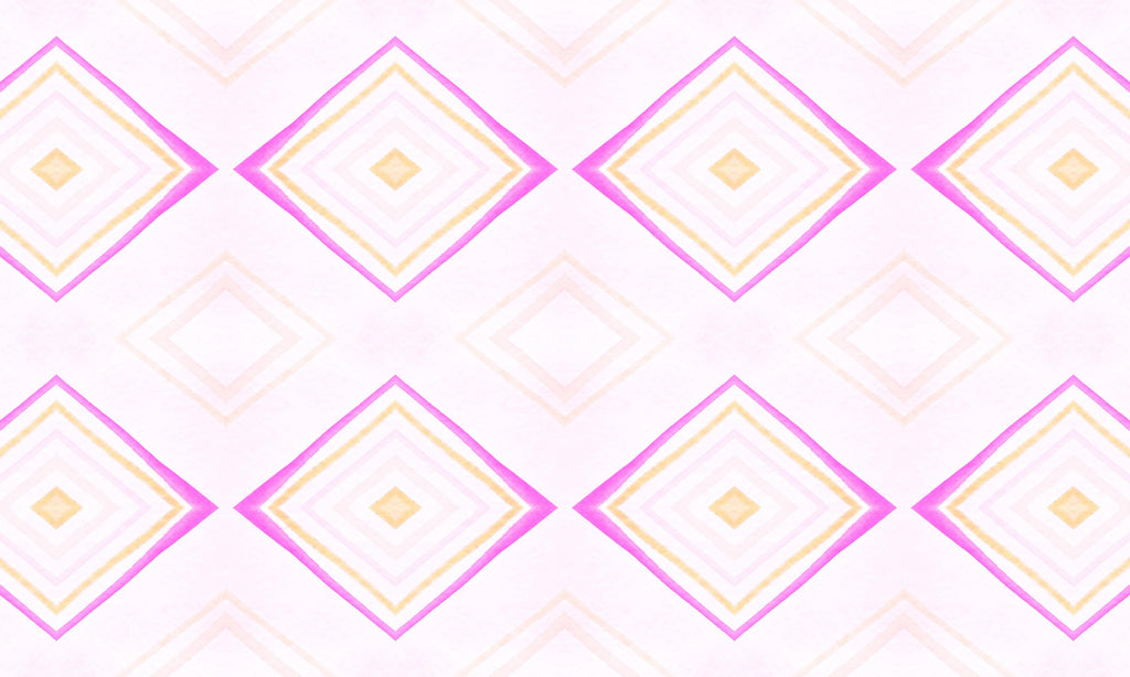 Prism Diamonds, peel and stick wallpaper, layered diamond shapes glow softly in watercolor tones, forming a gentle