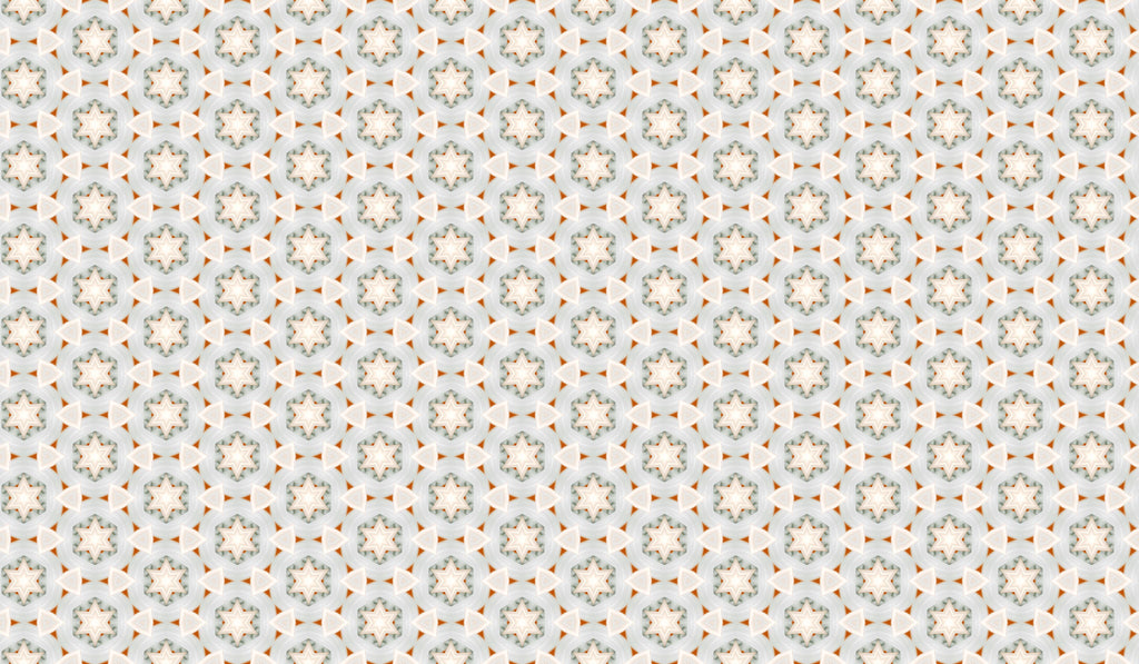 Celestial Lattice, peel and stick wallpaper, intricate starbursts repeat in a soft geometric rhythm, blending gentle sage