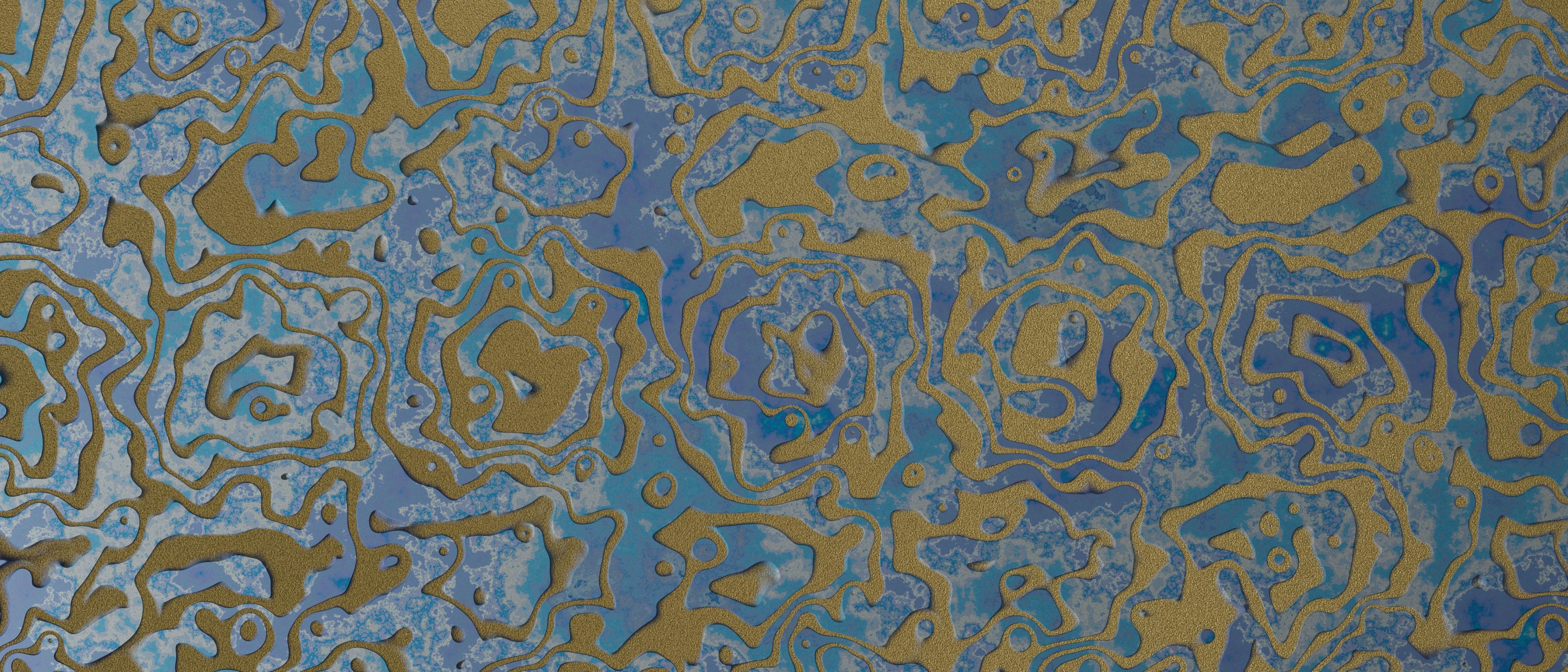 Gilded Rose wallpaper with gold and teal metallic roses