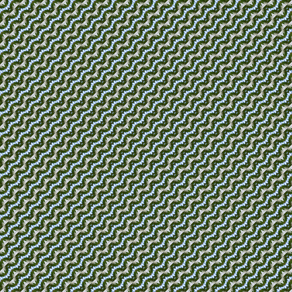 Meadow Ripple, peel and stick wallpaper, flowing zigzag rows weave organic leaf-like forms into a lively, nature-inspired