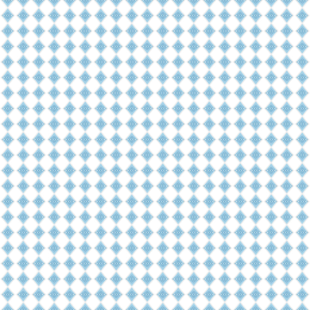 Azure Diamonds, peel and stick wallpaper, crisp diamond motifs repeat across a bright white field, creating a light, airy