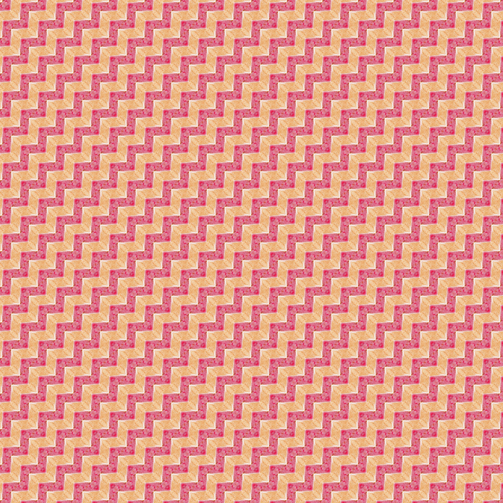 Peach Zigzag, peel and stick wallpaper, a lively zigzag pattern blends warm peach and vibrant pink tones