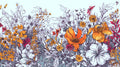 Wildflower Meadow wallpaper with illustrated meadow flowers