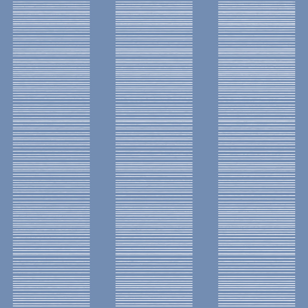 Harbor Lines, peel and stick wallpaper, minimalist striped wallpaper featuring thin white lines across a soft slate blue