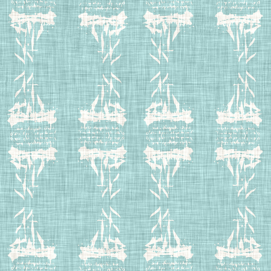 Sail Echo, peel and stick wallpaper, sailboat-inspired wallpaper featuring soft watercolor textures and repeating maritime