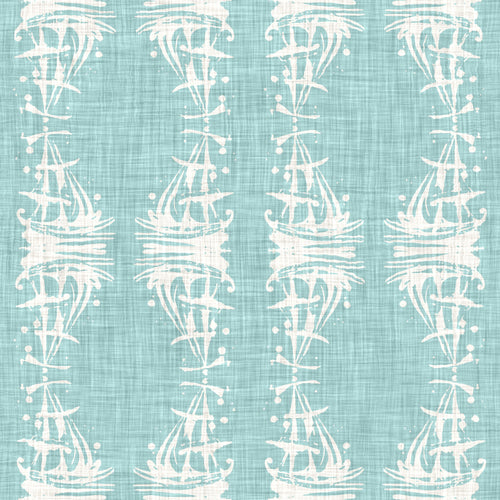 Coastal Voyage, peel and stick wallpaper, sailboat wallpaper featuring hand-painted white silhouettes on a soft seafoam