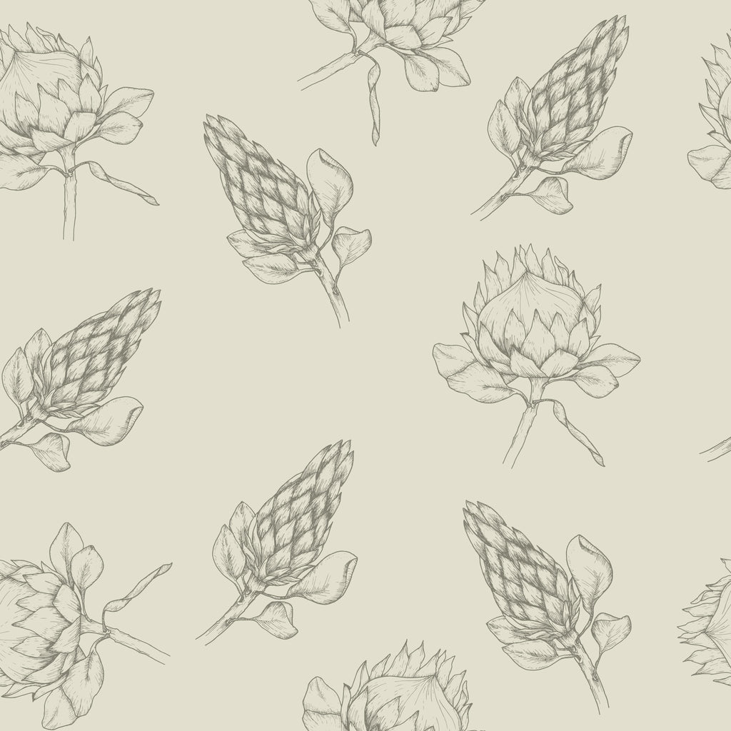 Botanical Sketch, peel and stick wallpaper, delicate botanical line drawings create a calm, vintage-inspired atmosphere