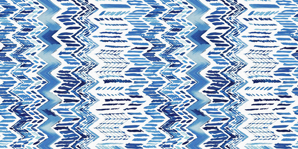 Indigo Chevron, peel and stick wallpaper, watercolor chevron wallpaper in layered ocean blues