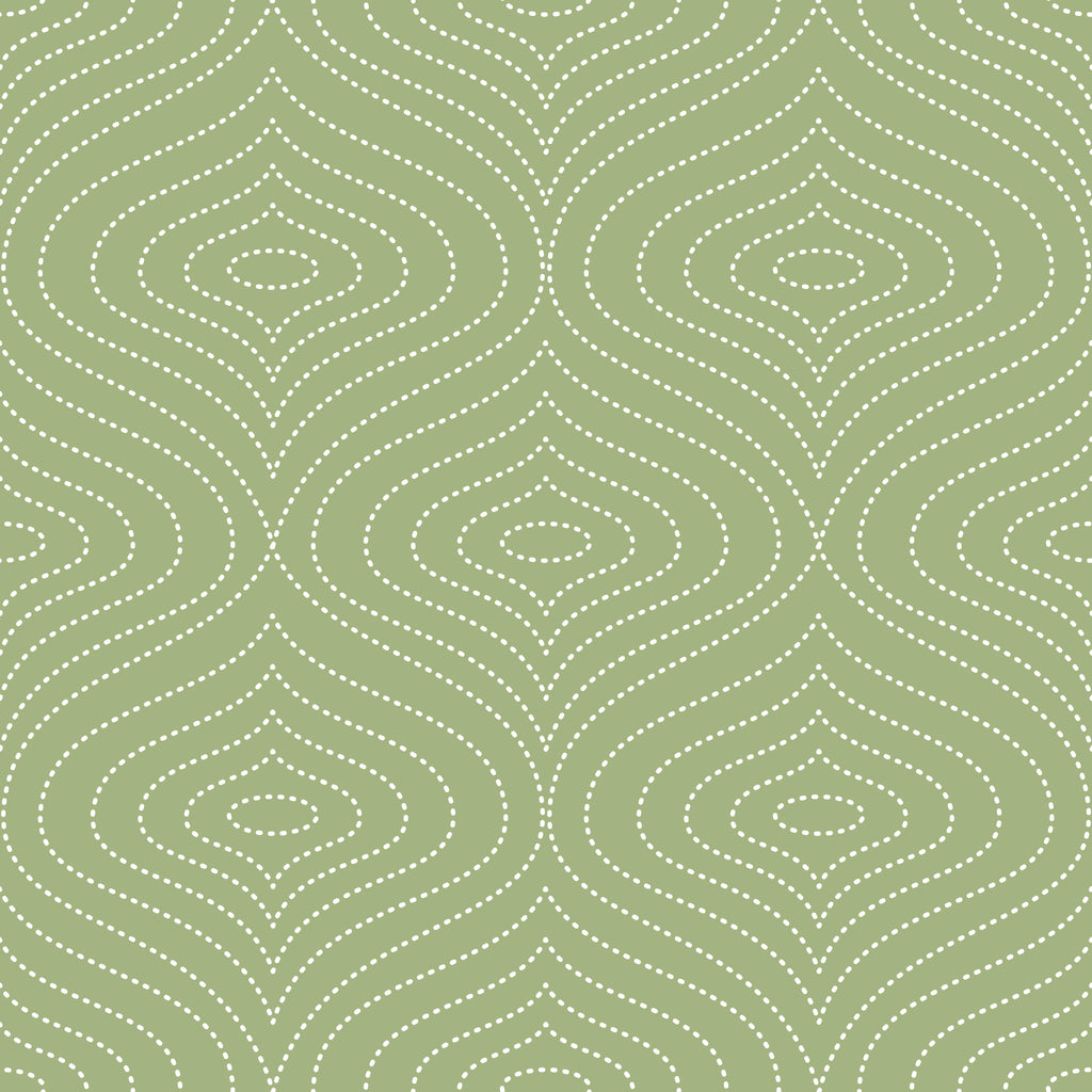 Olive Contours, peel and stick wallpaper, organic contour wallpaper featuring flowing dotted lines forming layered oval
