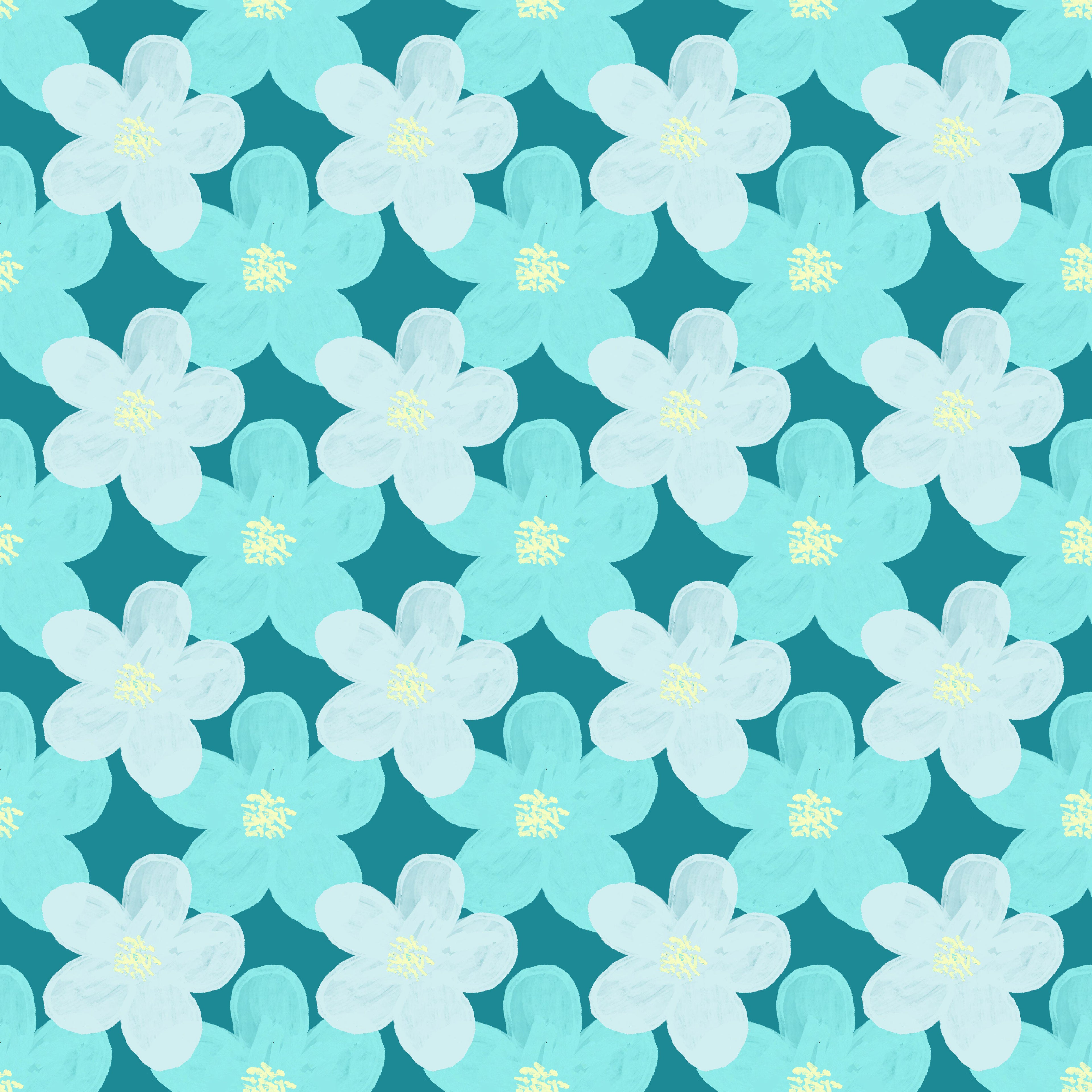 Aqua Blossoms