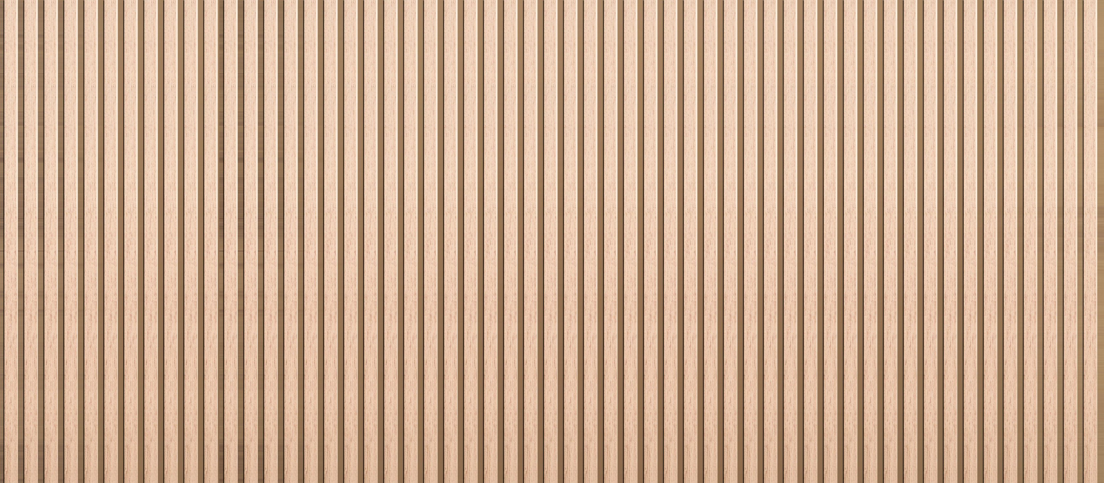 Timber Batten wallpaper with natural oak vertical slats