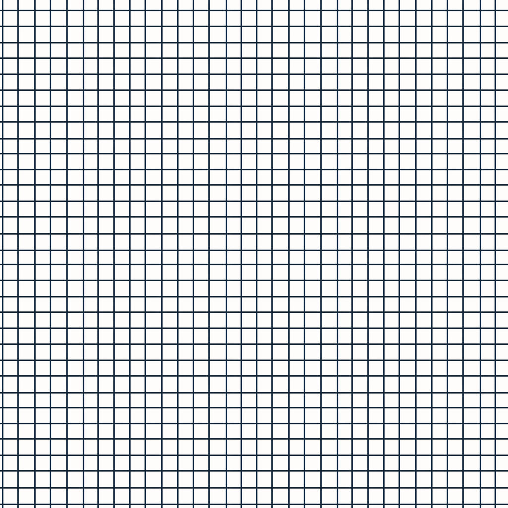 Modern Grid, peel and stick wallpaper, thin navy lines form a precise square grid across a soft neutral background