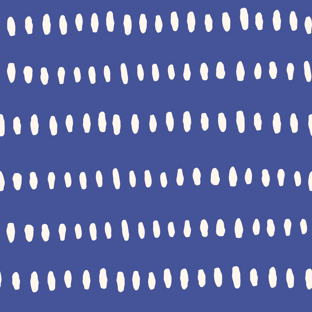 Indigo Dashes, peel and stick wallpaper, this modern stripe wallpaper features rows of hand painted dash marks