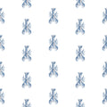 Harbour Lobster wallpaper with hand-painted blue lobsters on a white ground