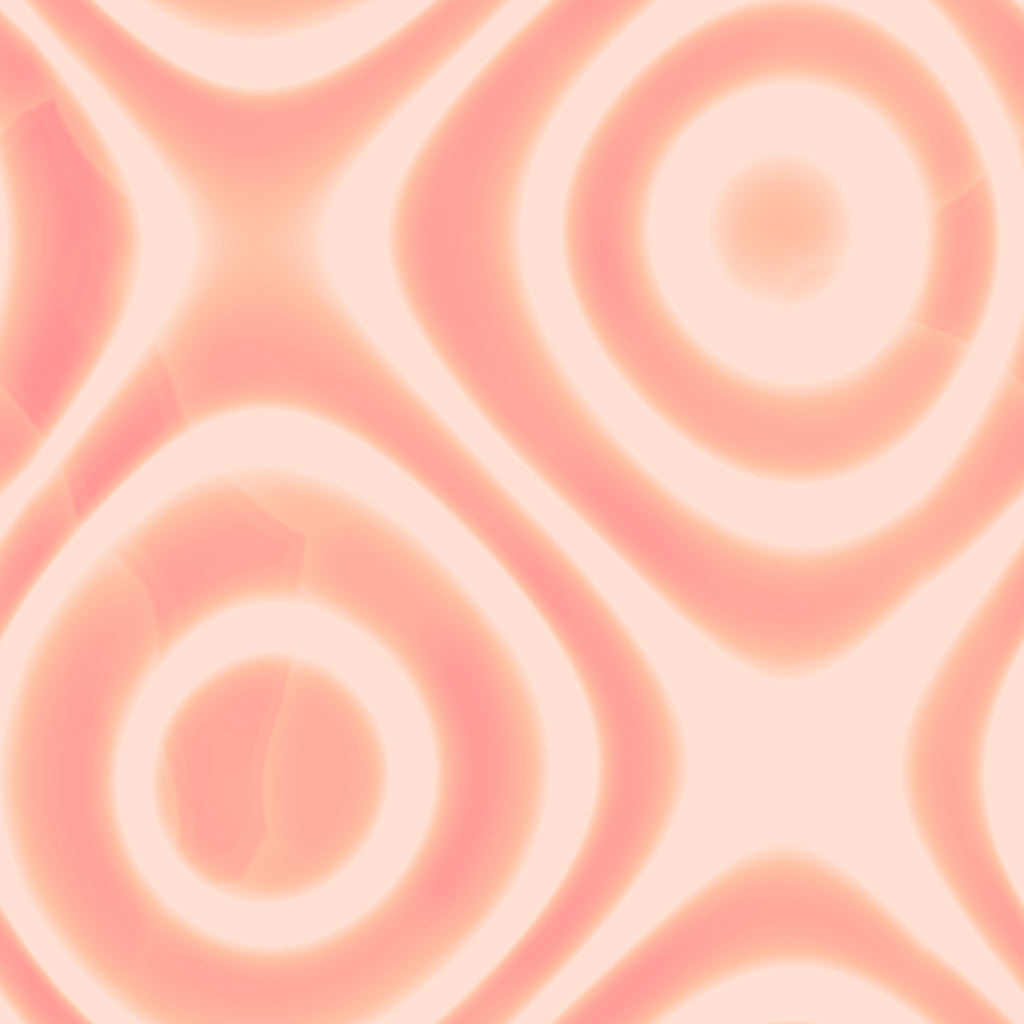 Coral Echo, peel and stick wallpaper, soft concentric shapes and flowing curves blend in warm coral tones