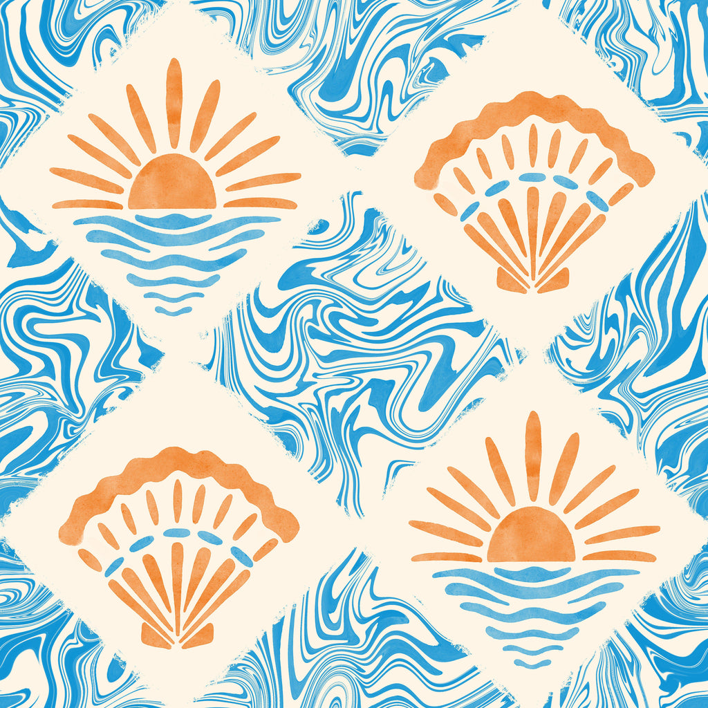 Coastal Sunrise, peel and stick wallpaper