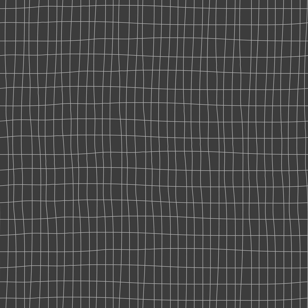 Midnight Grid, peel and stick wallpaper, soft hand-drawn lines form an imperfect grid across a dark background