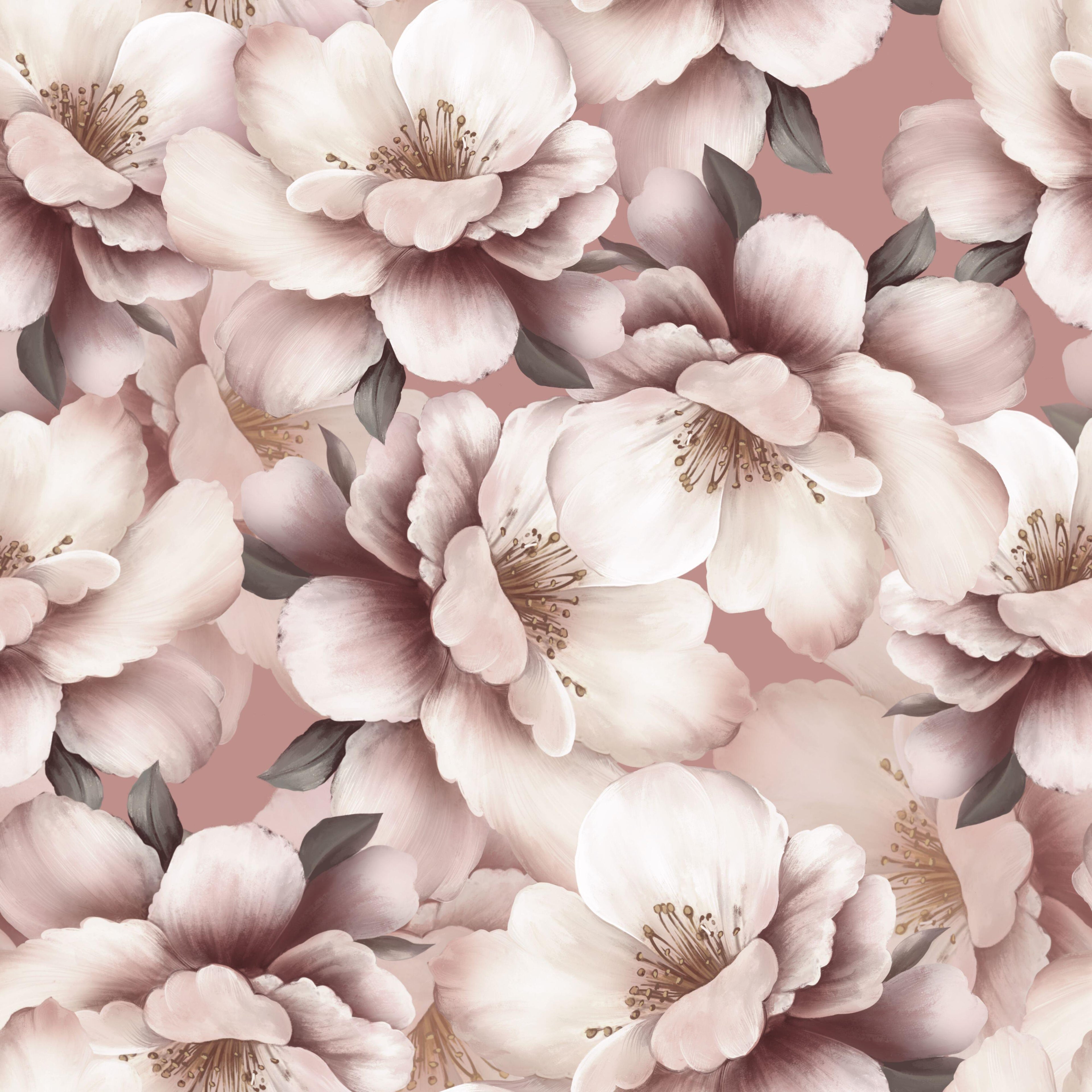 Peony Bloom wallpaper with lush blush peonies