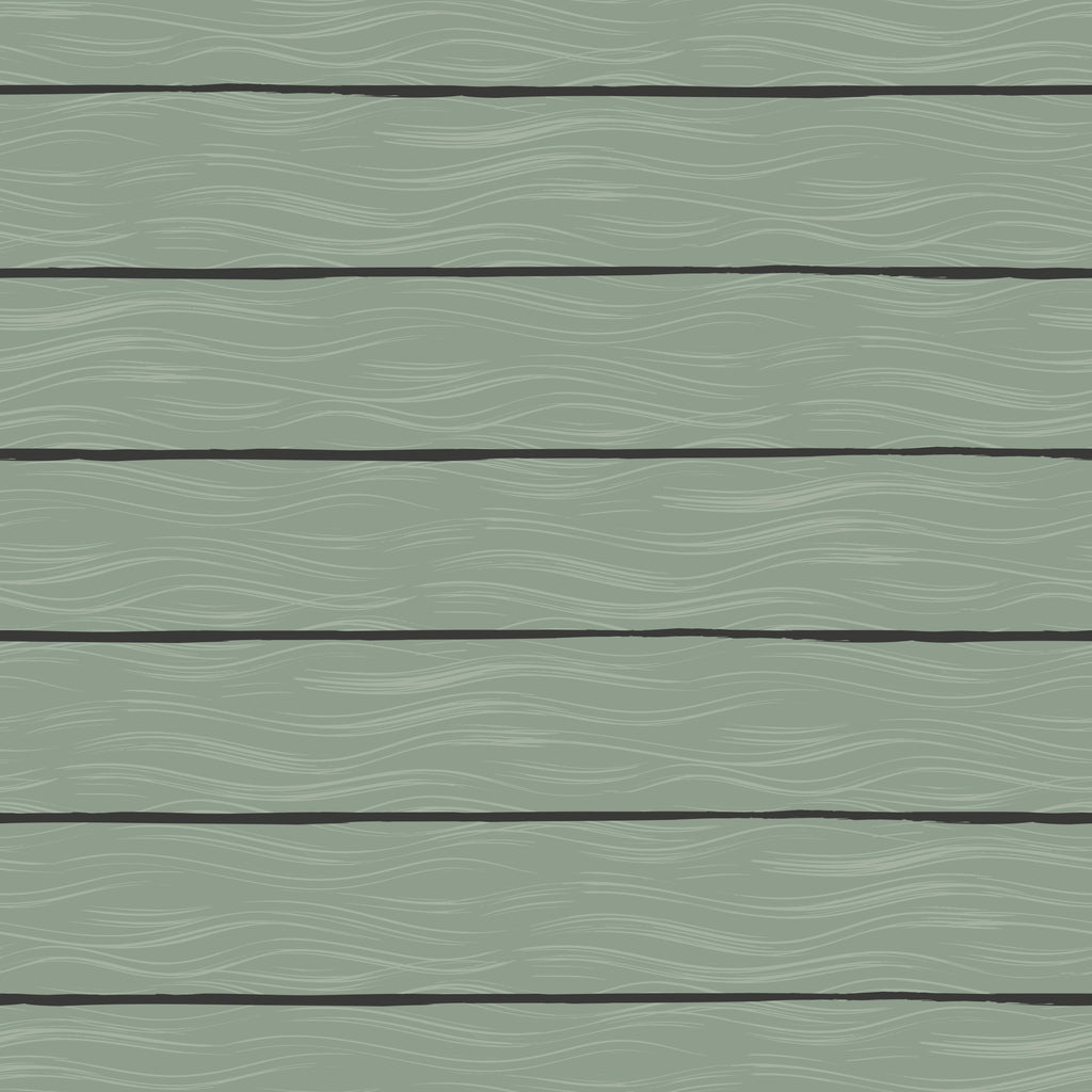 Sage Currents, peel and stick wallpaper, flowing lines ripple across horizontal bands, creating a soothing sense