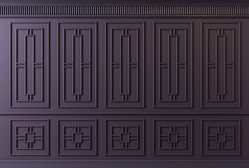 Aubergine Panels wallpaper with moulded wall panelling