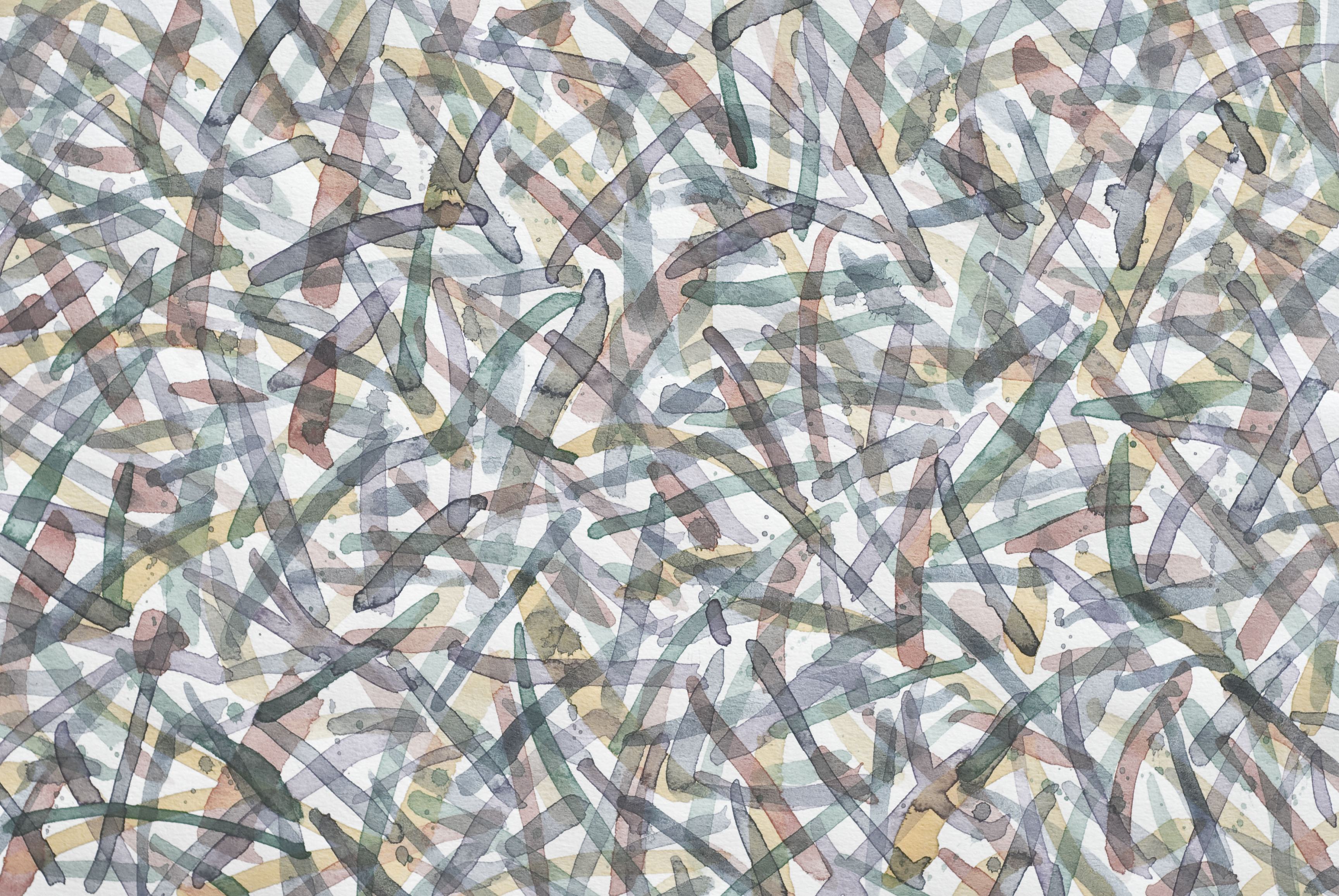 Tangled Strokes wallpaper with grey and tan brushstrokes