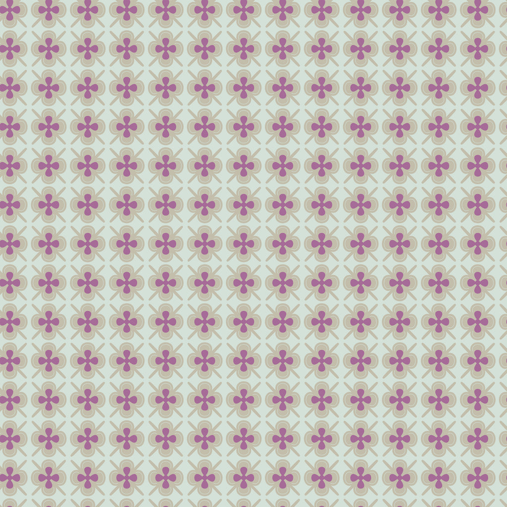 Violet Meadow, peel and stick wallpaper, charming floral wallpaper featuring small violet blossoms arranged in a neat