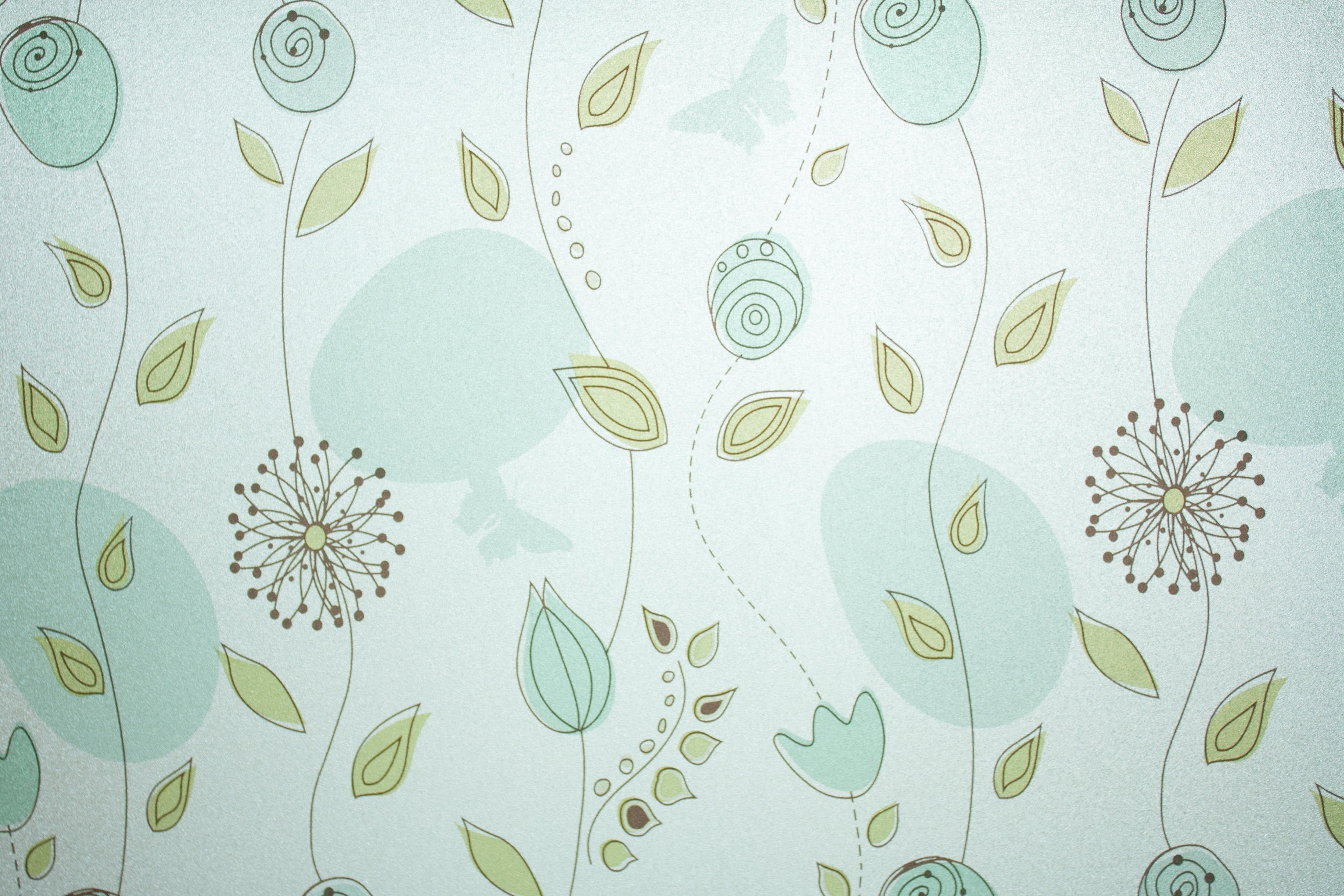 Mint Dandelion wallpaper with dandelions on mint green
