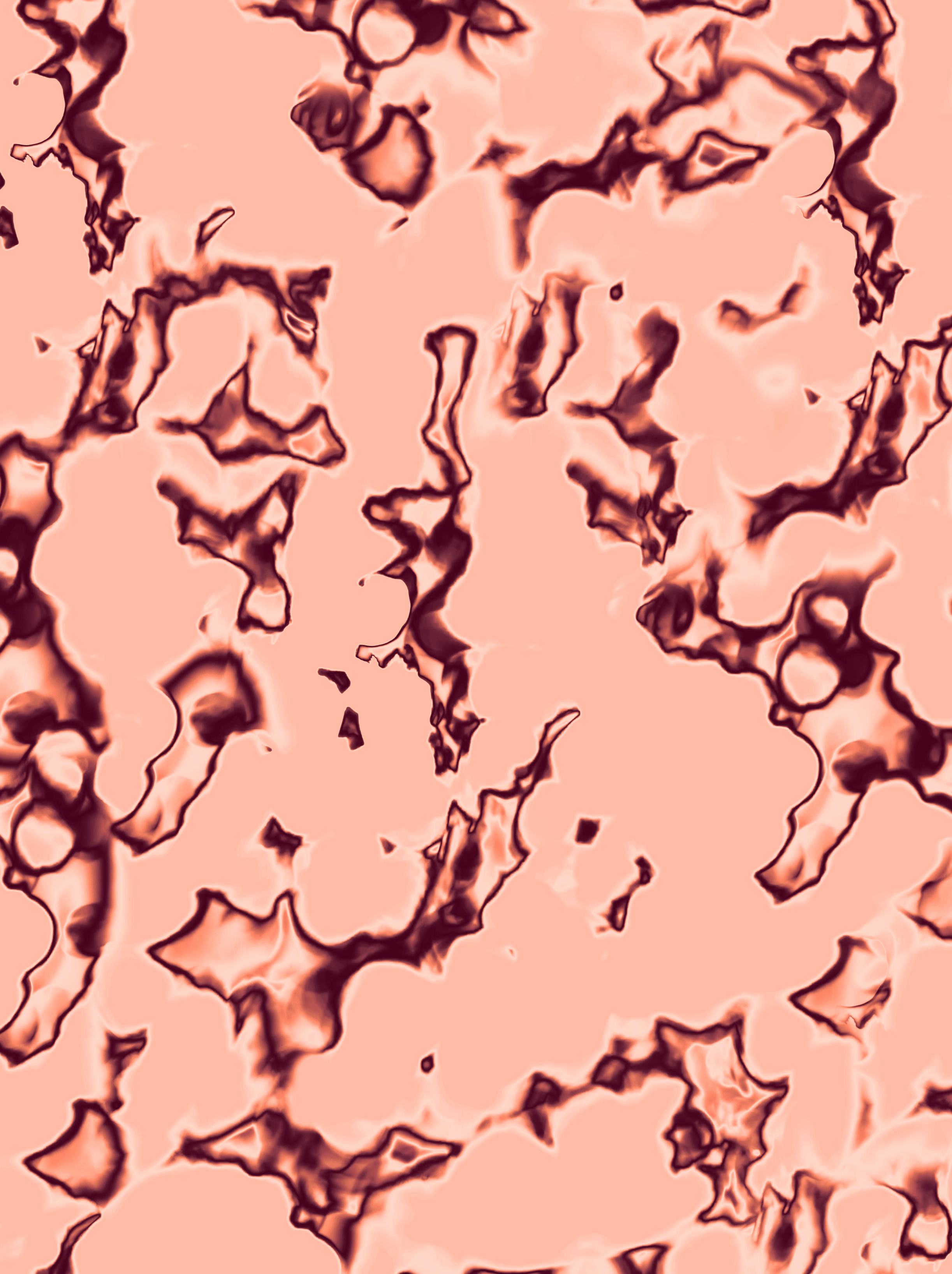 Coral Lava wallpaper with red veining on coral