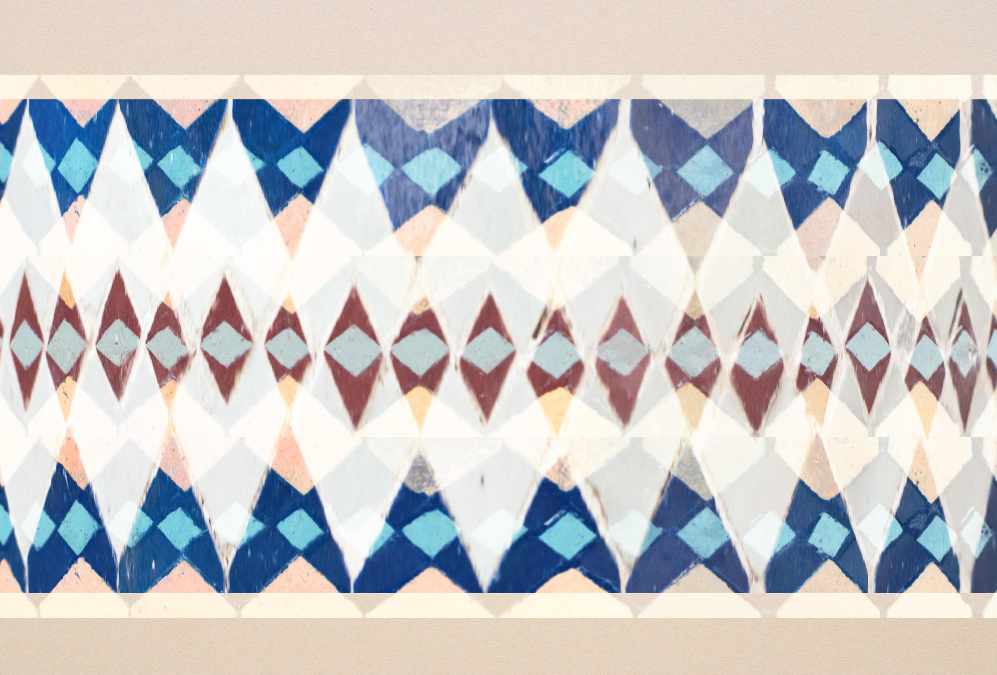 Indigo Harlequin wallpaper with indigo diamonds