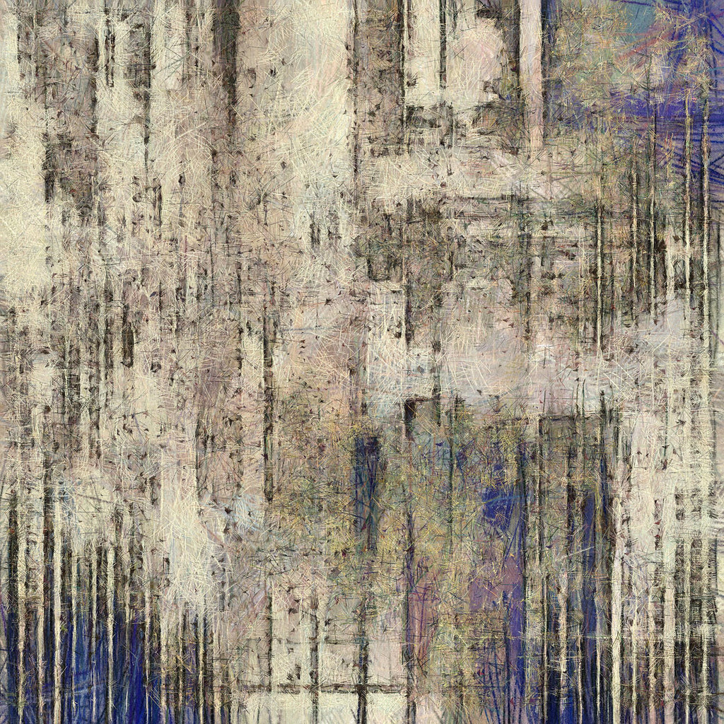 Whispered Forest, peel and stick wallpaper, delicate vertical lines and layered textures evoke a quiet woodland scene