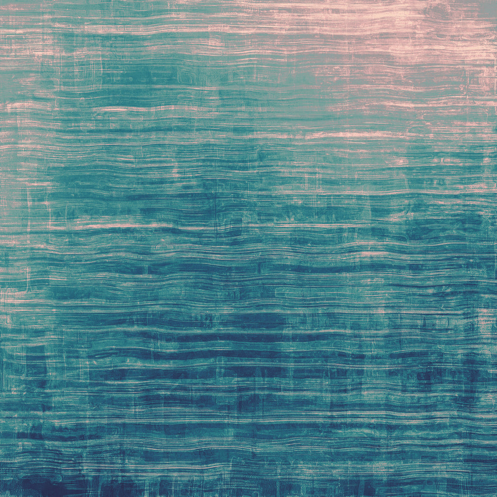Coastal Grain, peel and stick wallpaper, soft horizontal textures in layered teal and sea-green tones create a calm