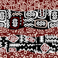 Aztec Tribal wallpaper in red, black and white motifs