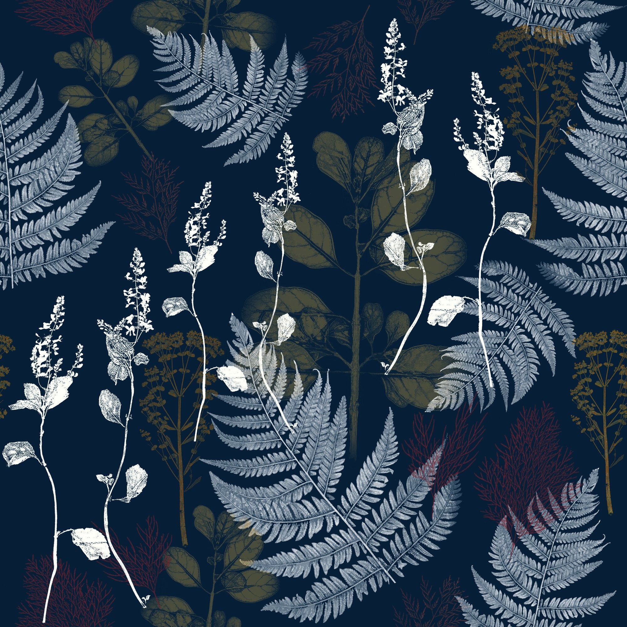 Garden Fern Wallpaper – Midnight